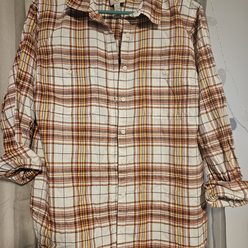 St. John's Bay Women's Multicolor Plaid Button-Down Shirt